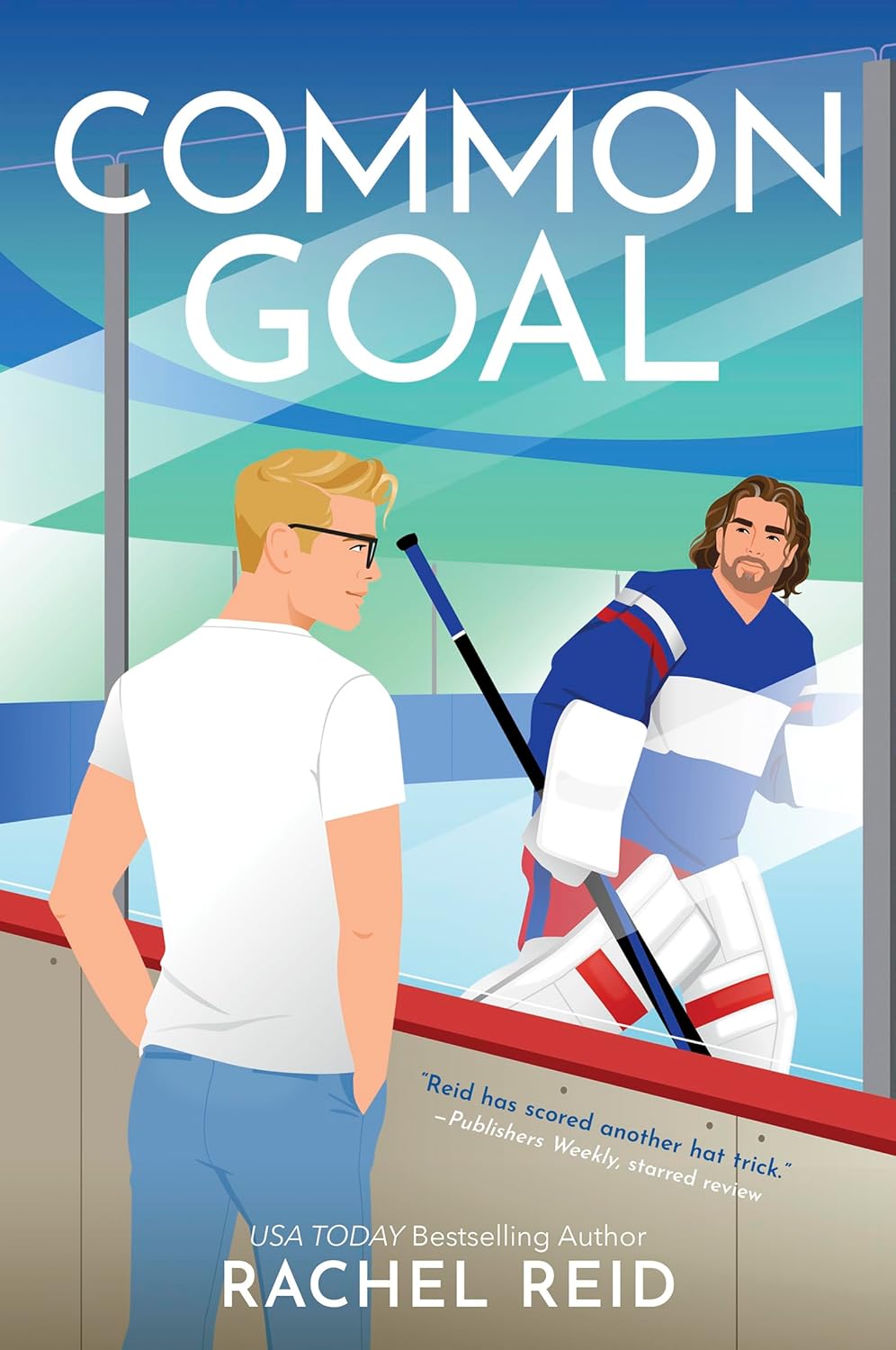 Book cover of 'Common Goal' featuring two characters on an ice rink.