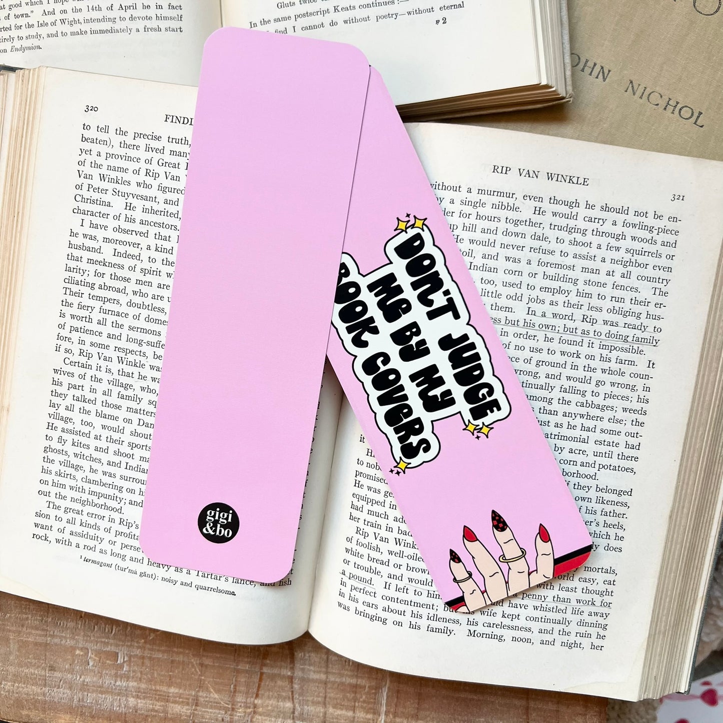 Don't judge me by my book covers bookmark