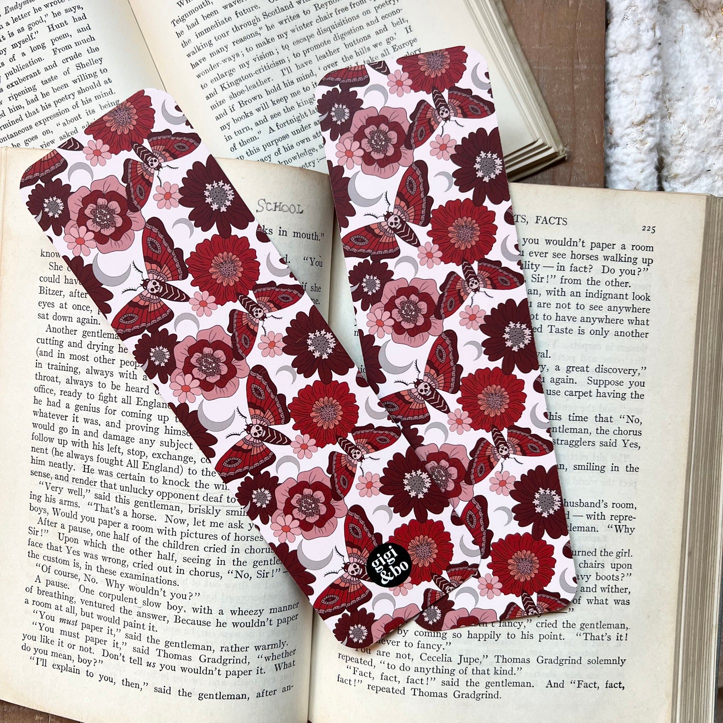 Crimson death moth bookmark