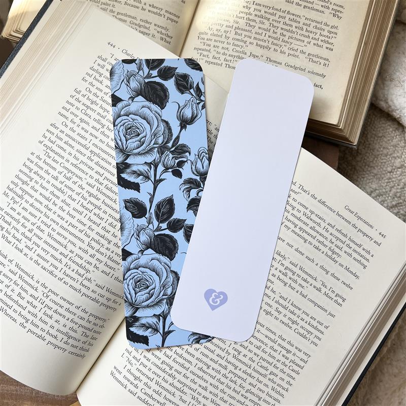 Blue roses bookmark – Handmade