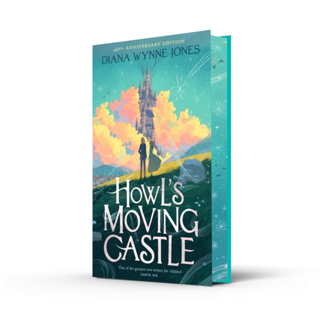 Book cover of 'Howl's Moving Castle' by Diana Wynne Jones with a colorful castle illustration on a white background.