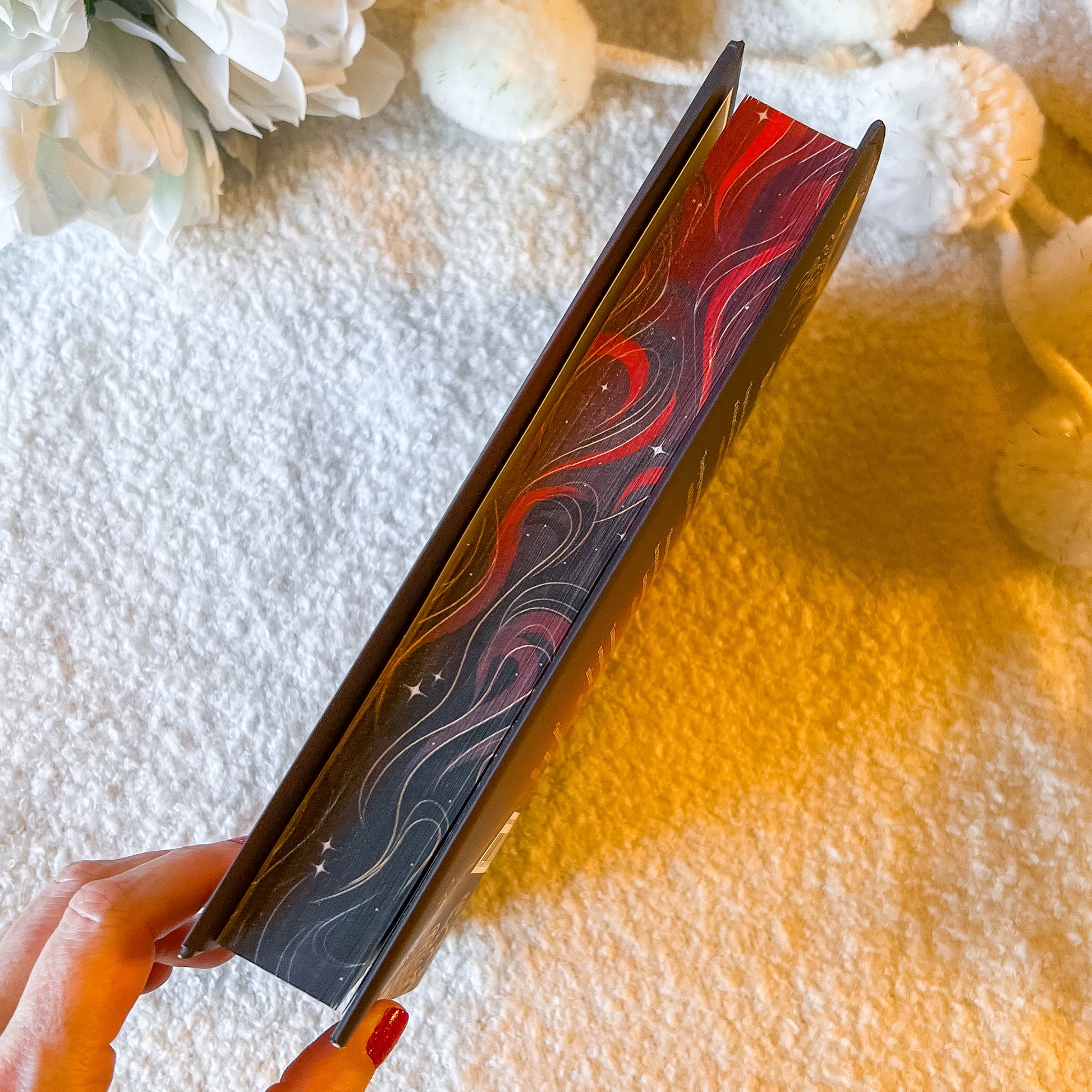 sprayed edges of the book "blood bound"