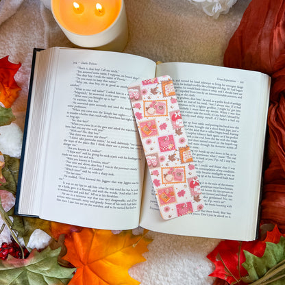 Cozy Autumn Stamps Bookmark (Velvet) – Handmade