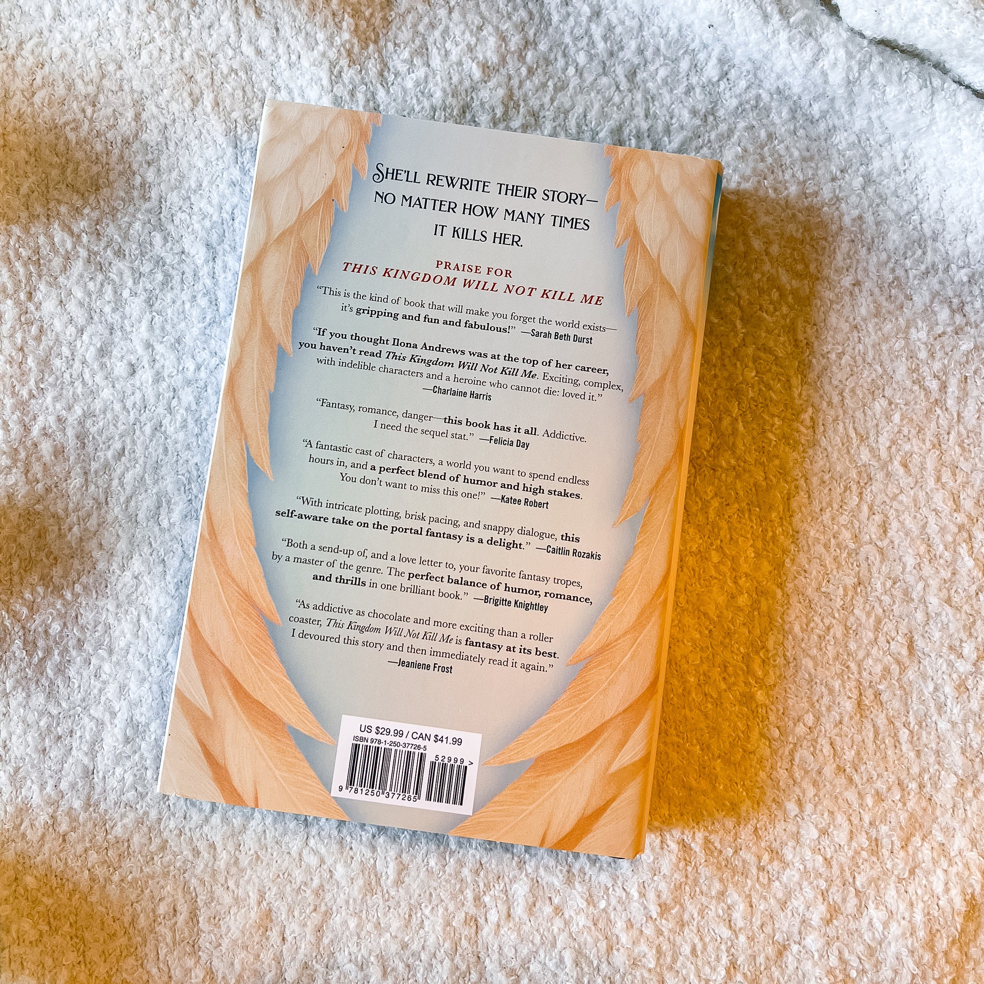 Book with text on a textured surface