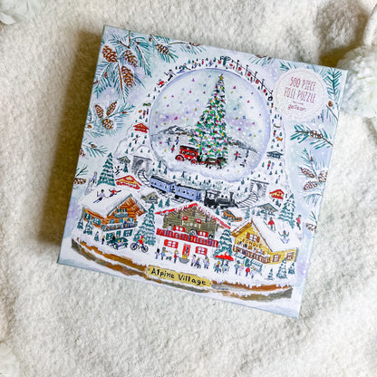 Alpine Village Snowglobe Puzzle by Michael Storrings, 500 pieces