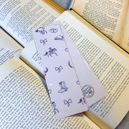 Cowgirl purple bookmark (glossy) – Handmade