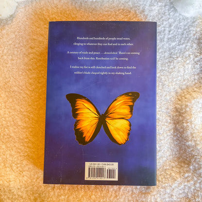 Book cover with a yellow butterfly on a blue background