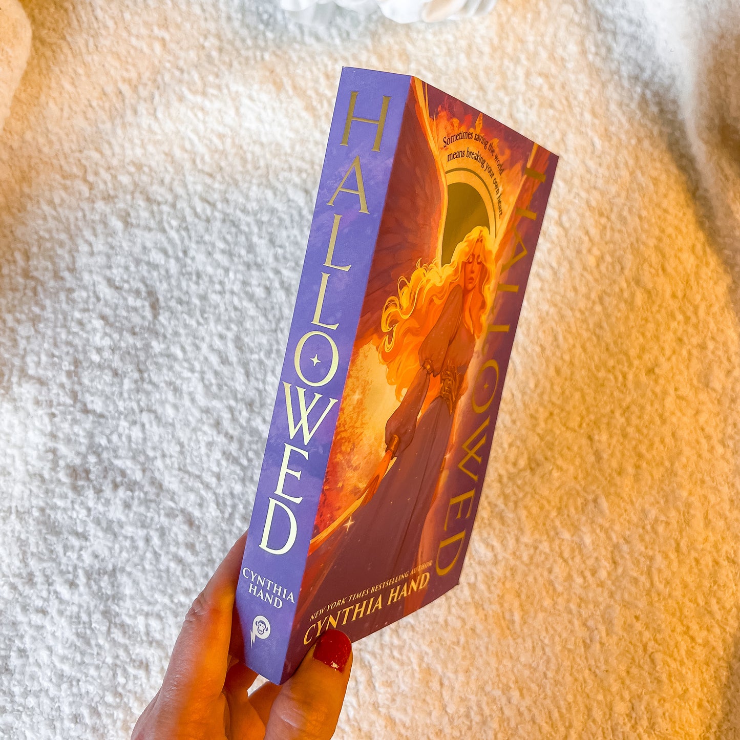 The cover of "hallowed" by cynthia hand