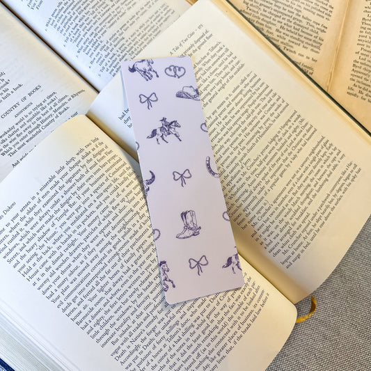 Cowgirl purple bookmark (glossy) – Handmade