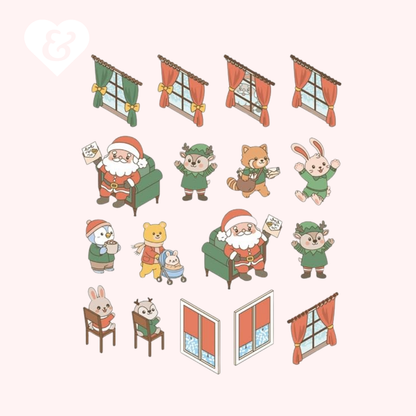 Cute 'n' Cozy Christmas Sticker Therapy (UK Edition) by Matthias Orsi