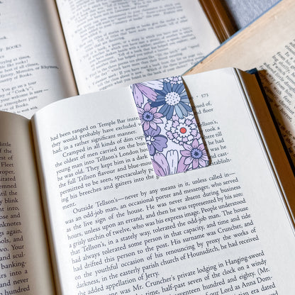 Floral bookmark on an open book