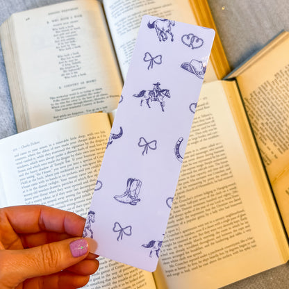 Cowgirl purple bookmark (glossy) – Handmade
