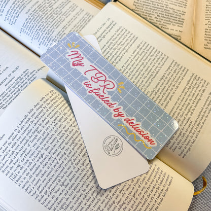 My TBR is fueled by delusion bookmark (sparkle) – Handmade