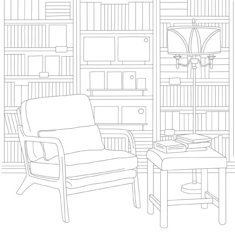 Cozy Bookshops Coloring Book