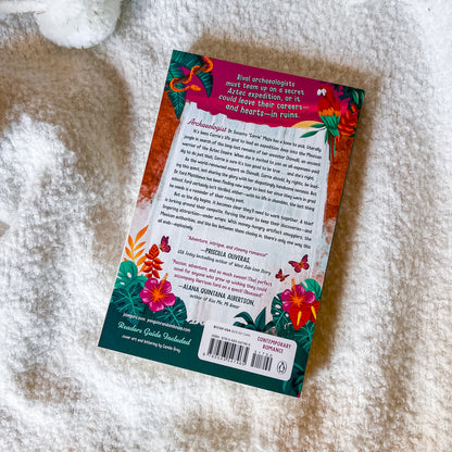 Book back cover with colorful design on a textured surface