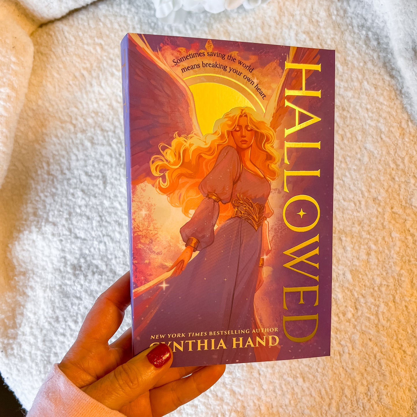 The cover of "hallowed" by cynthia hand