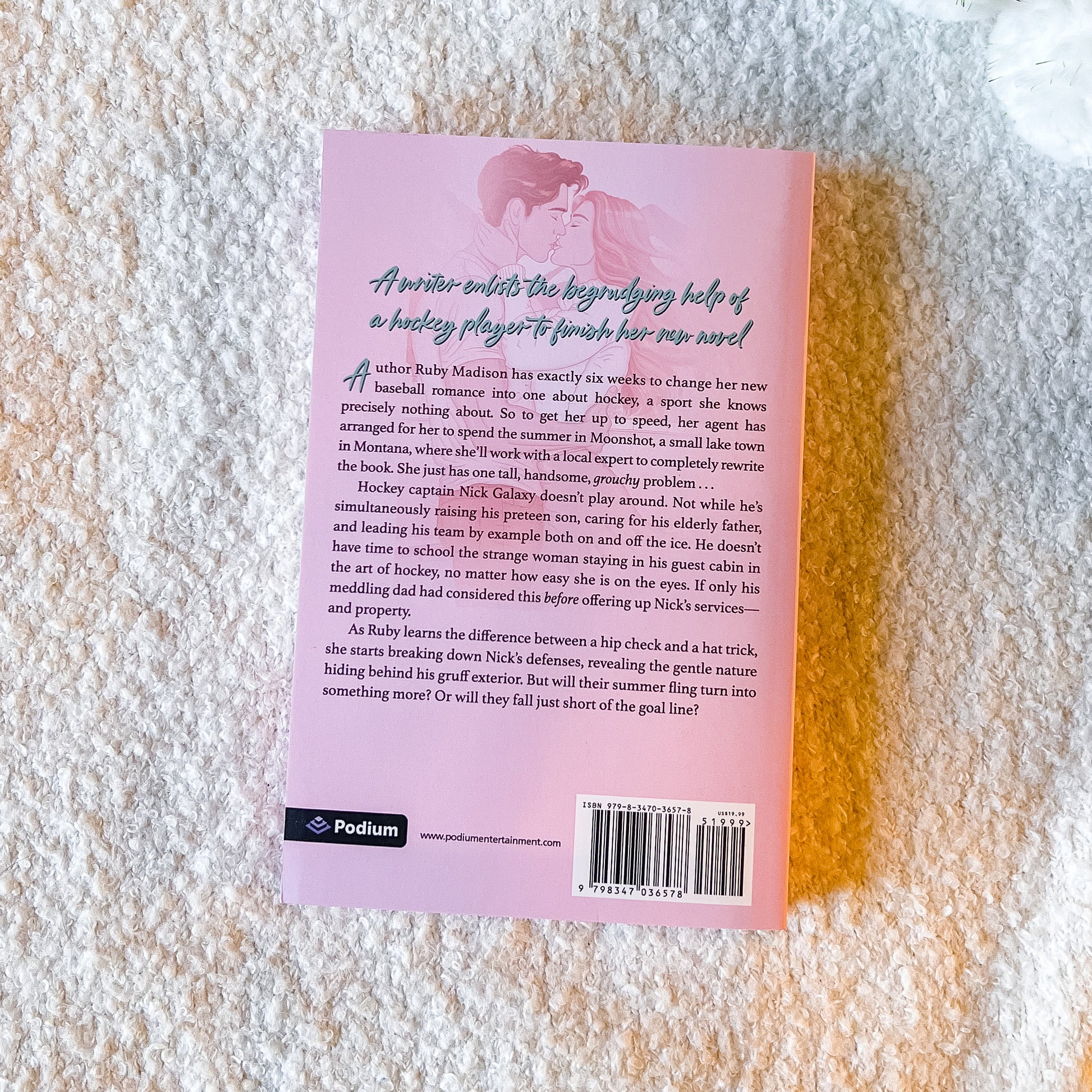The back of 'Lucky Shot' by Rebecca Jenshak on a textured background.