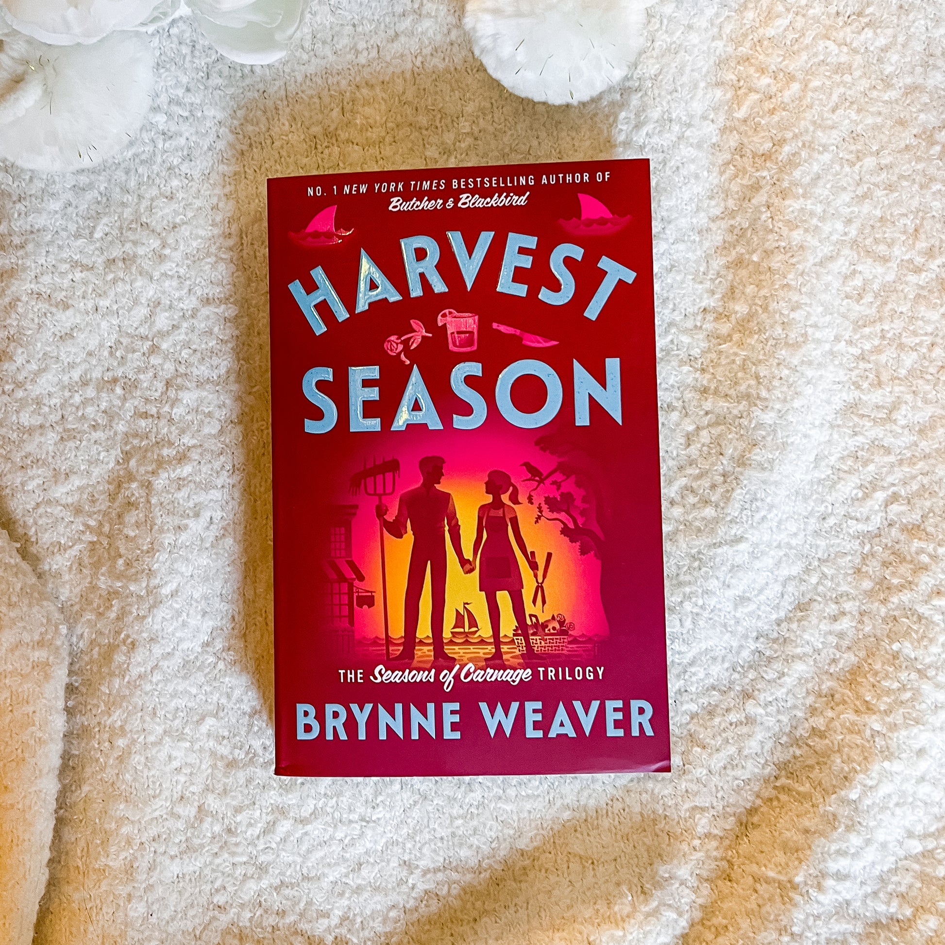 Book titled 'Harvest Season' by Brynne Weaver on a textured surface