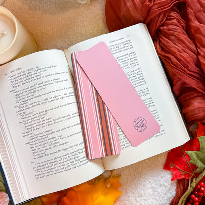 Pink Fall Stripes Bookmark (Velvet) – Handmade