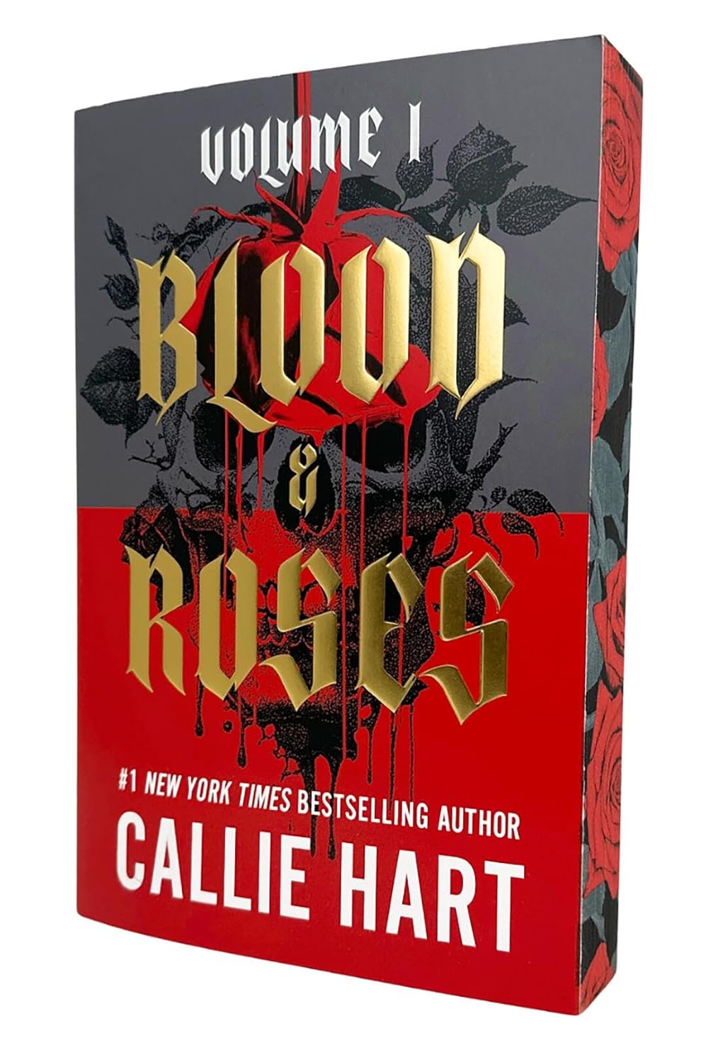 Book cover of 'Blood & Roses' by Callie Hart with red and black design