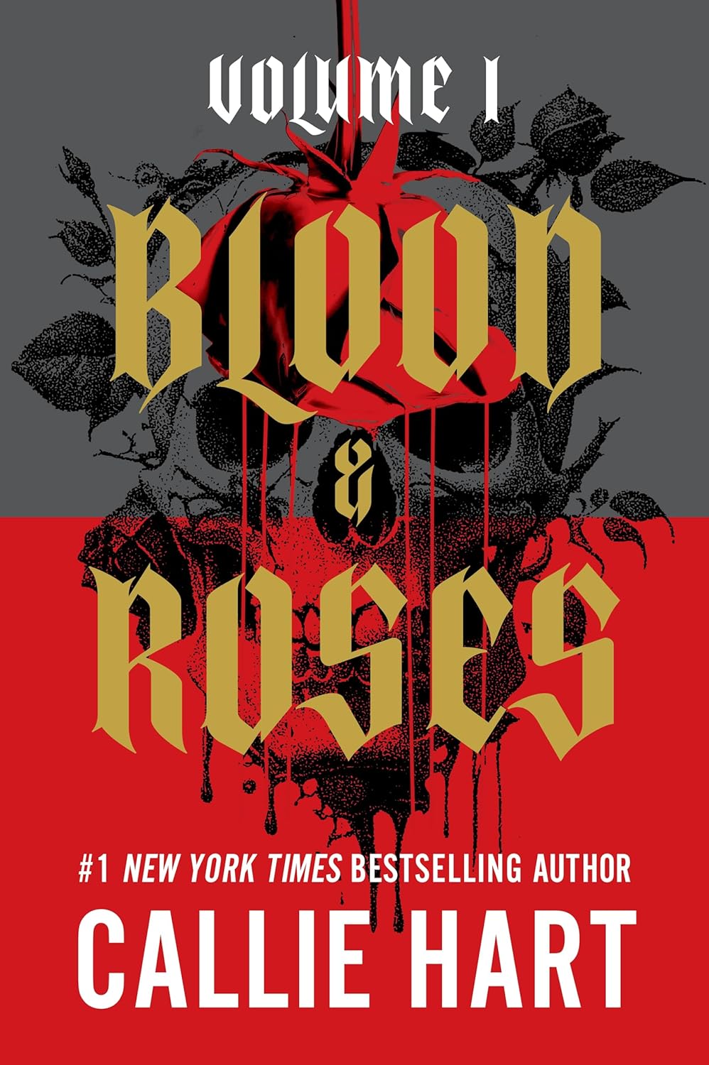 Book cover of 'Blood & Roses' by Callie Hart with red and black design.