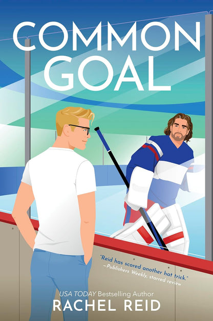 Book cover of 'Common Goal' featuring two characters on an ice rink.