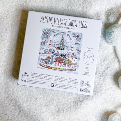 Alpine Village Snowglobe Puzzle by Michael Storrings, 500 pieces