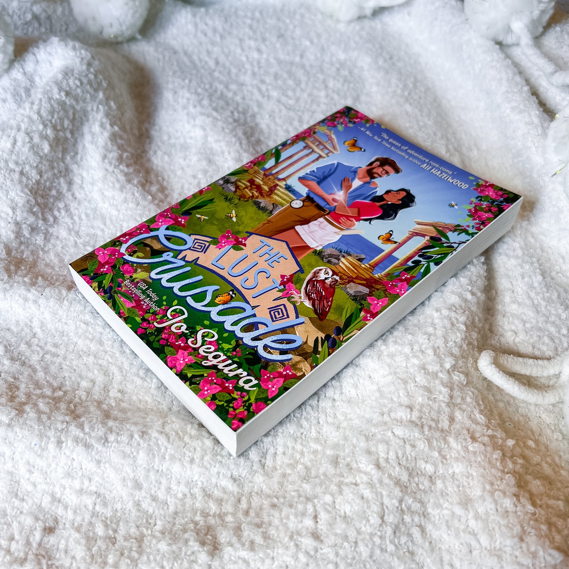 Book titled 'The Lust Crusade' on a textured white surface