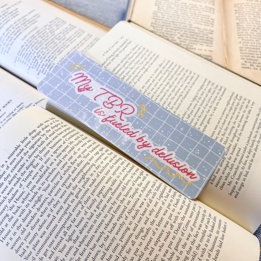 My TBR is fueled by delusion bookmark (sparkle) – Handmade