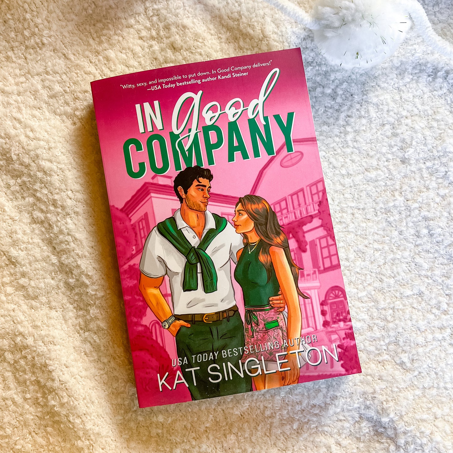 Book titled 'In Good Company' by Kat Singleton on a textured surface