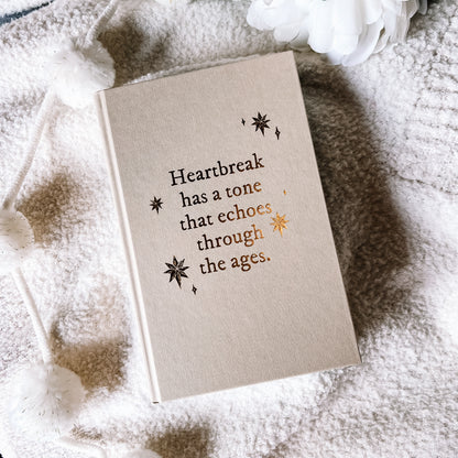 Book with text on a textured surface