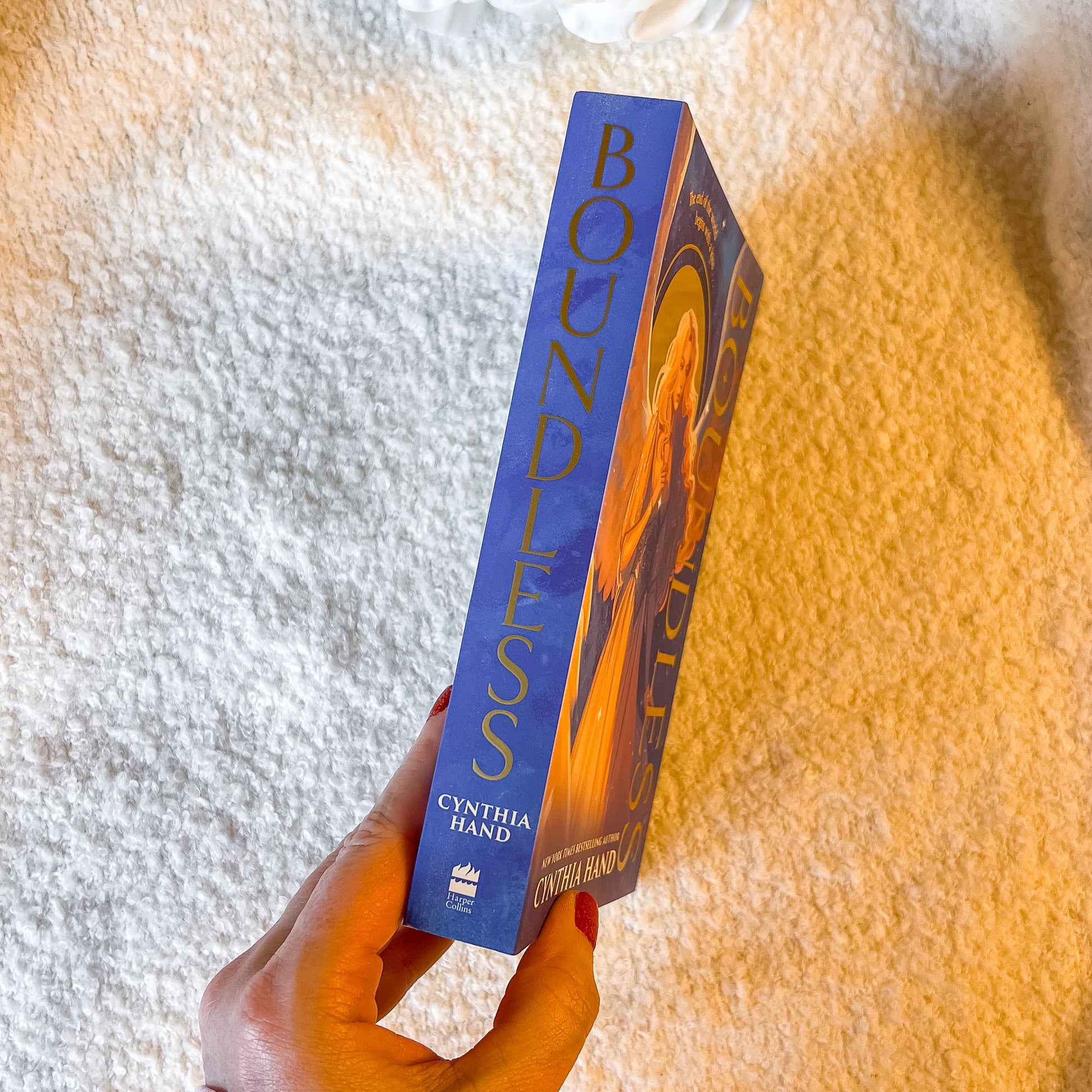 Spine of the book "boundless" by Cynthia Hand