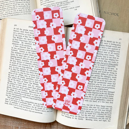 Red and pink flower picnic bookmark