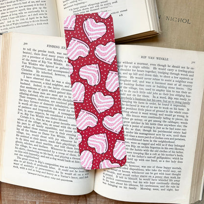 Pink heart cake bookmark