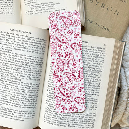 Pink paisley bookmark