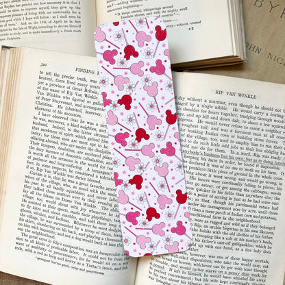 Pink mouse pop bookmark