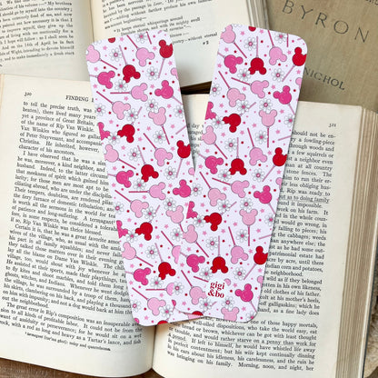 Pink mouse pop bookmark