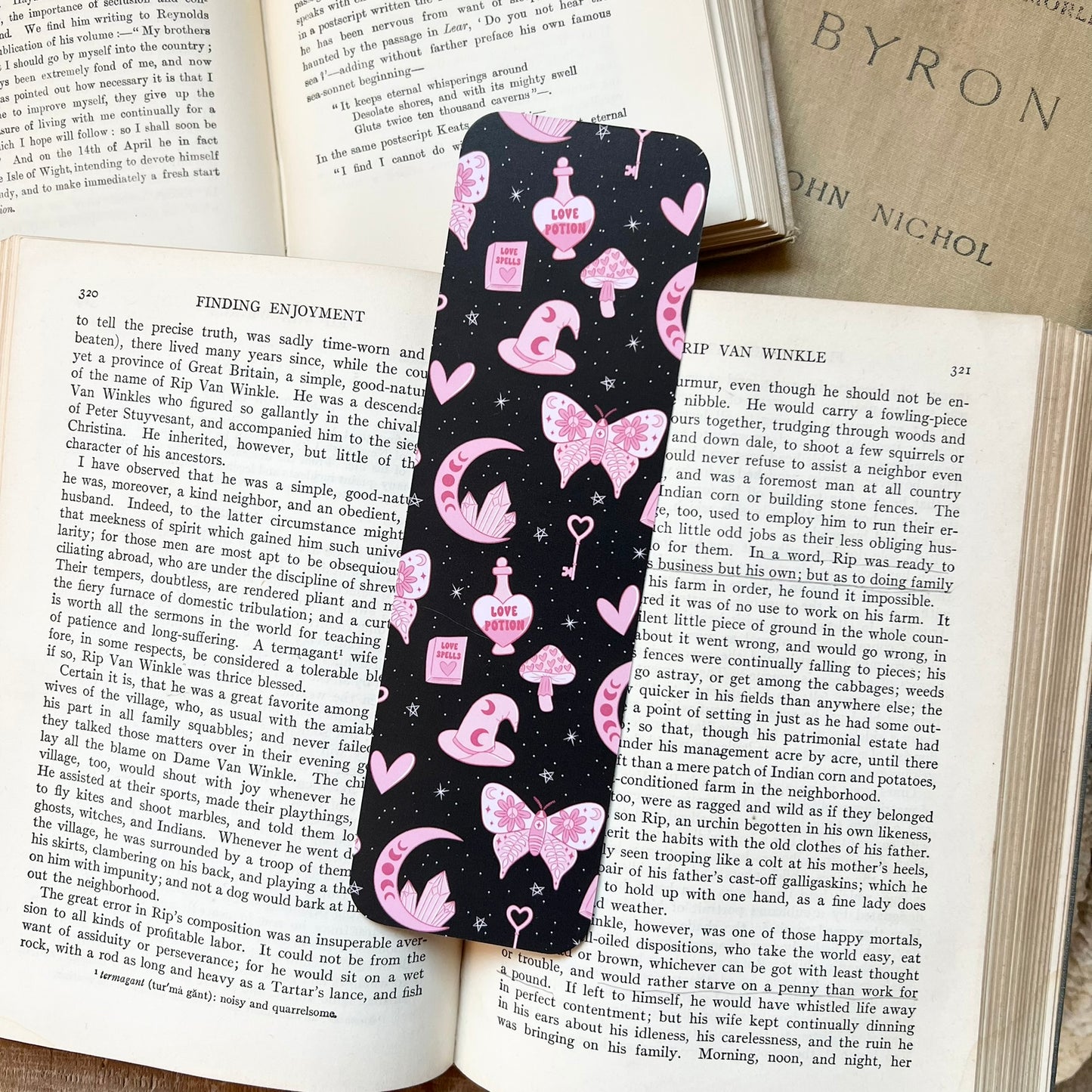 Pink witchy love bookmark