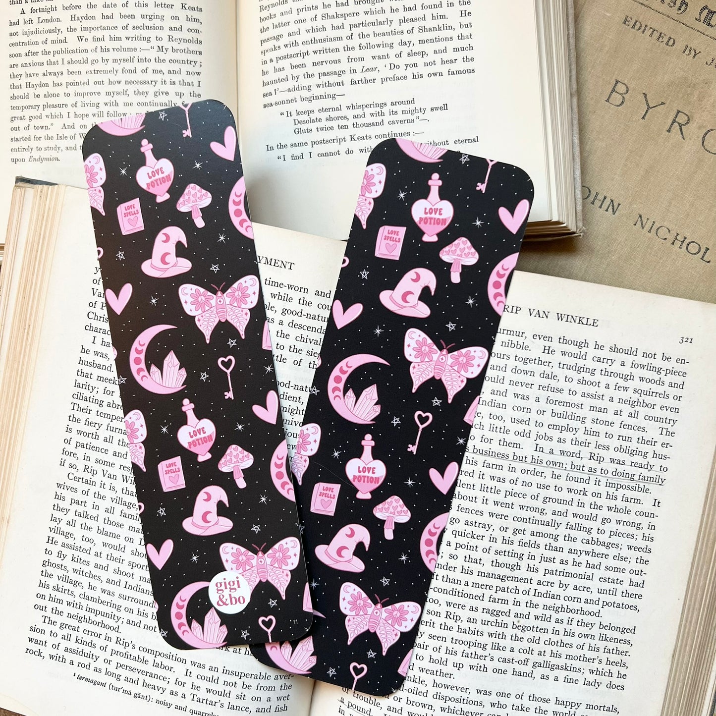 Pink witchy love bookmark
