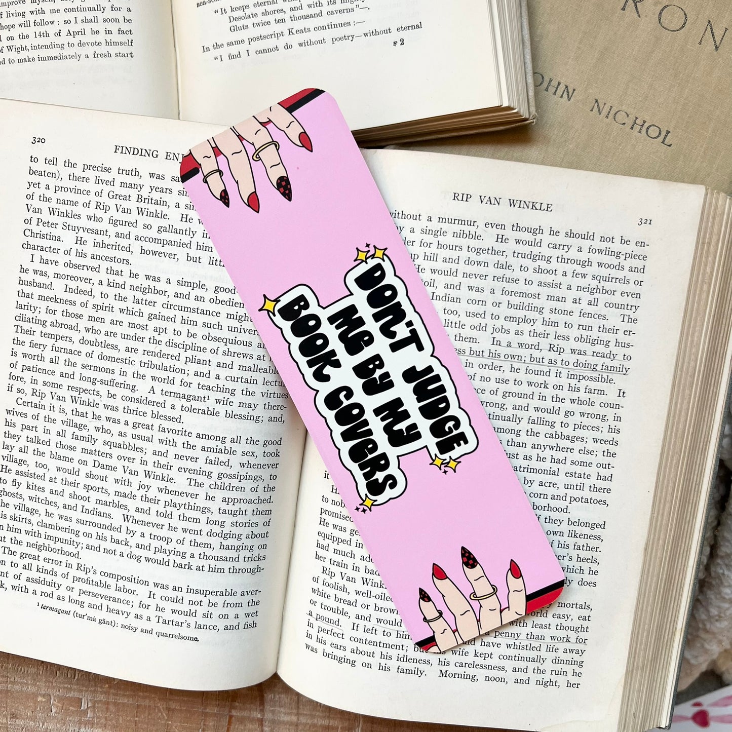 Don't judge me by my book covers bookmark
