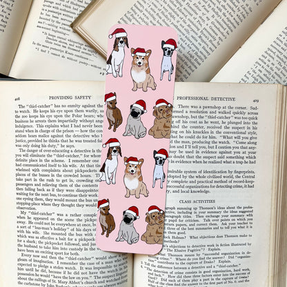 Santa paws holiday dog bookmark