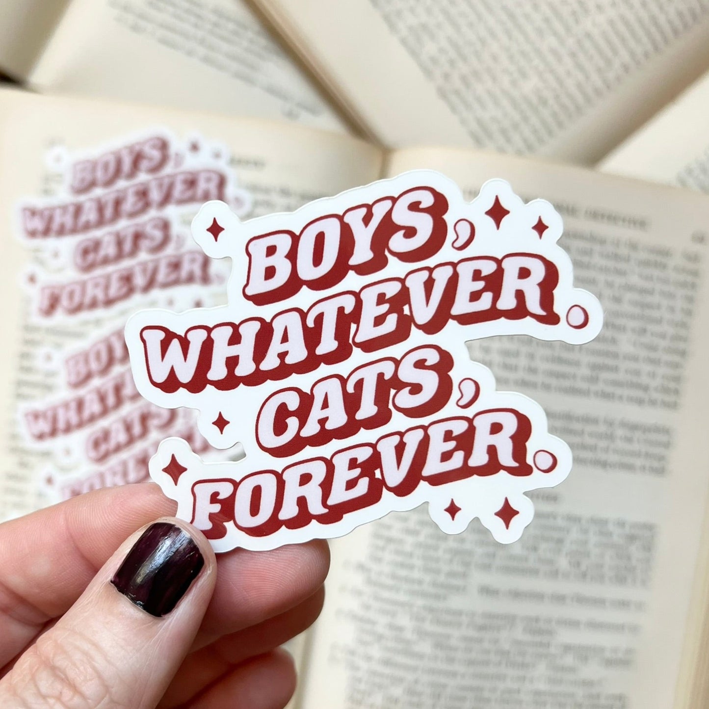 Boys Whatever Cats Forever sticker