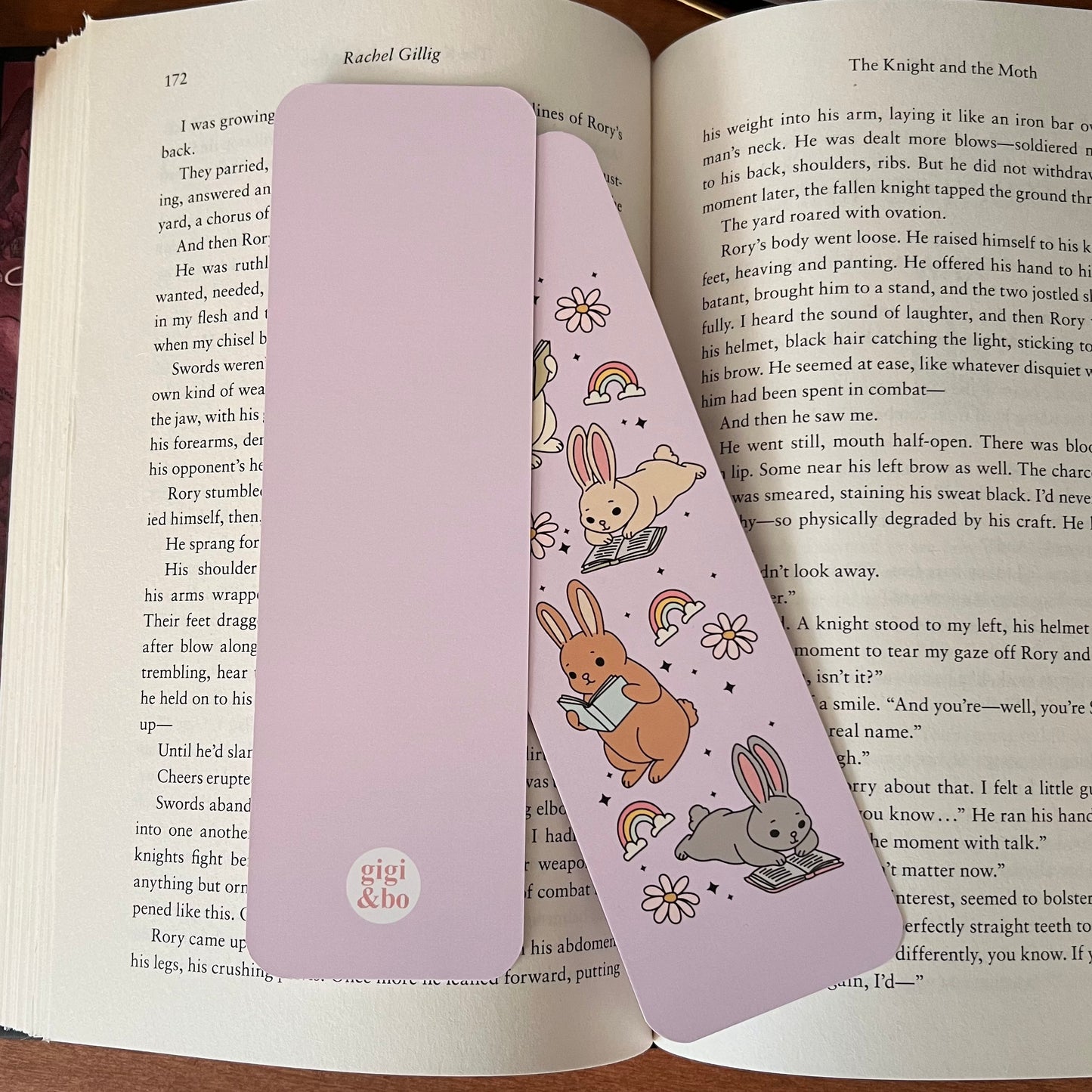 Reading Bunny Rainbow bookmark