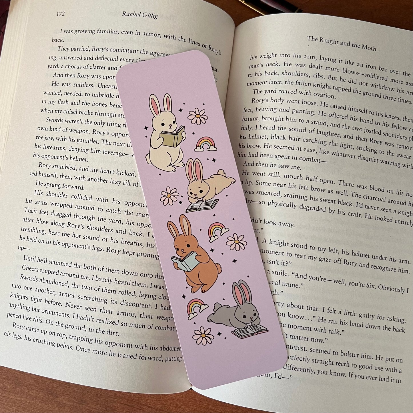 Reading Bunny Rainbow bookmark