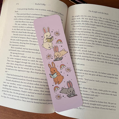 Reading Bunny Rainbow bookmark