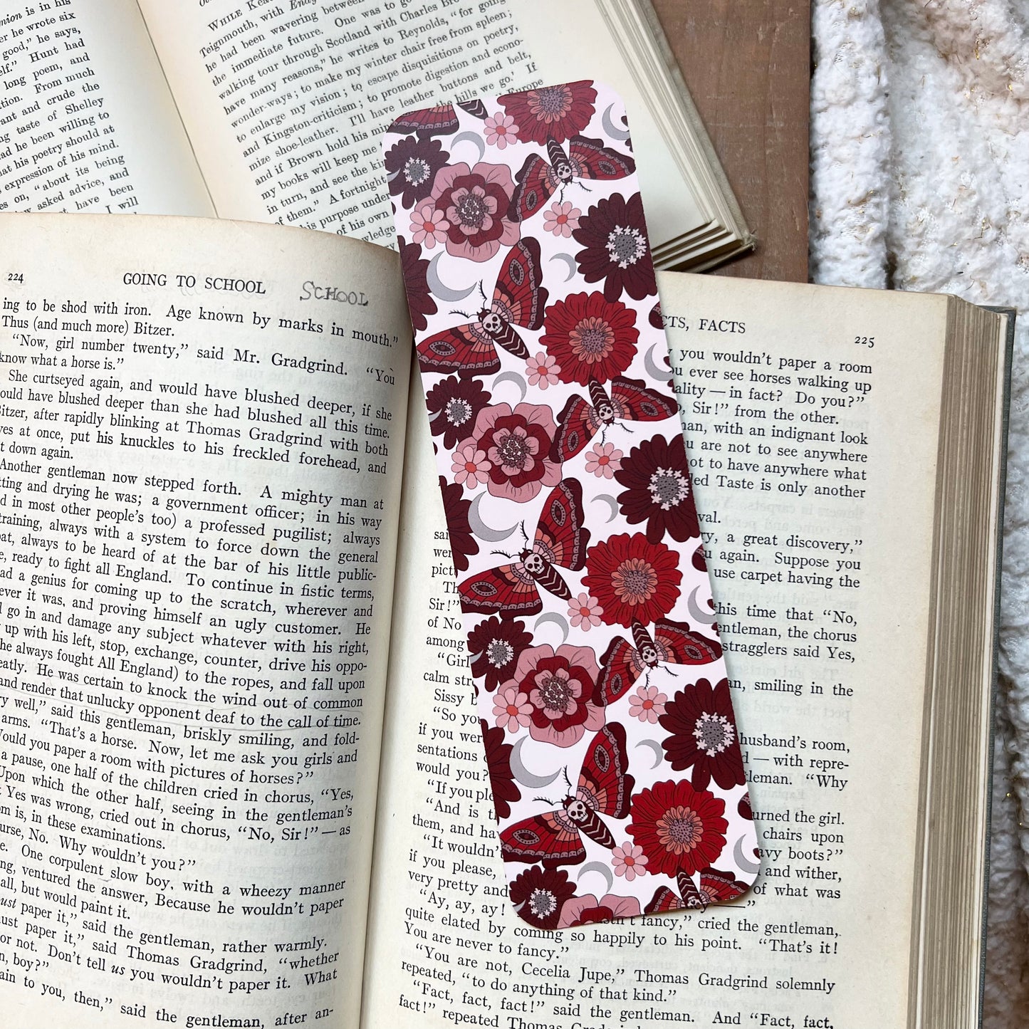 Crimson death moth bookmark