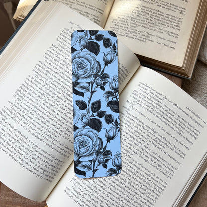 Blue roses bookmark – Handmade