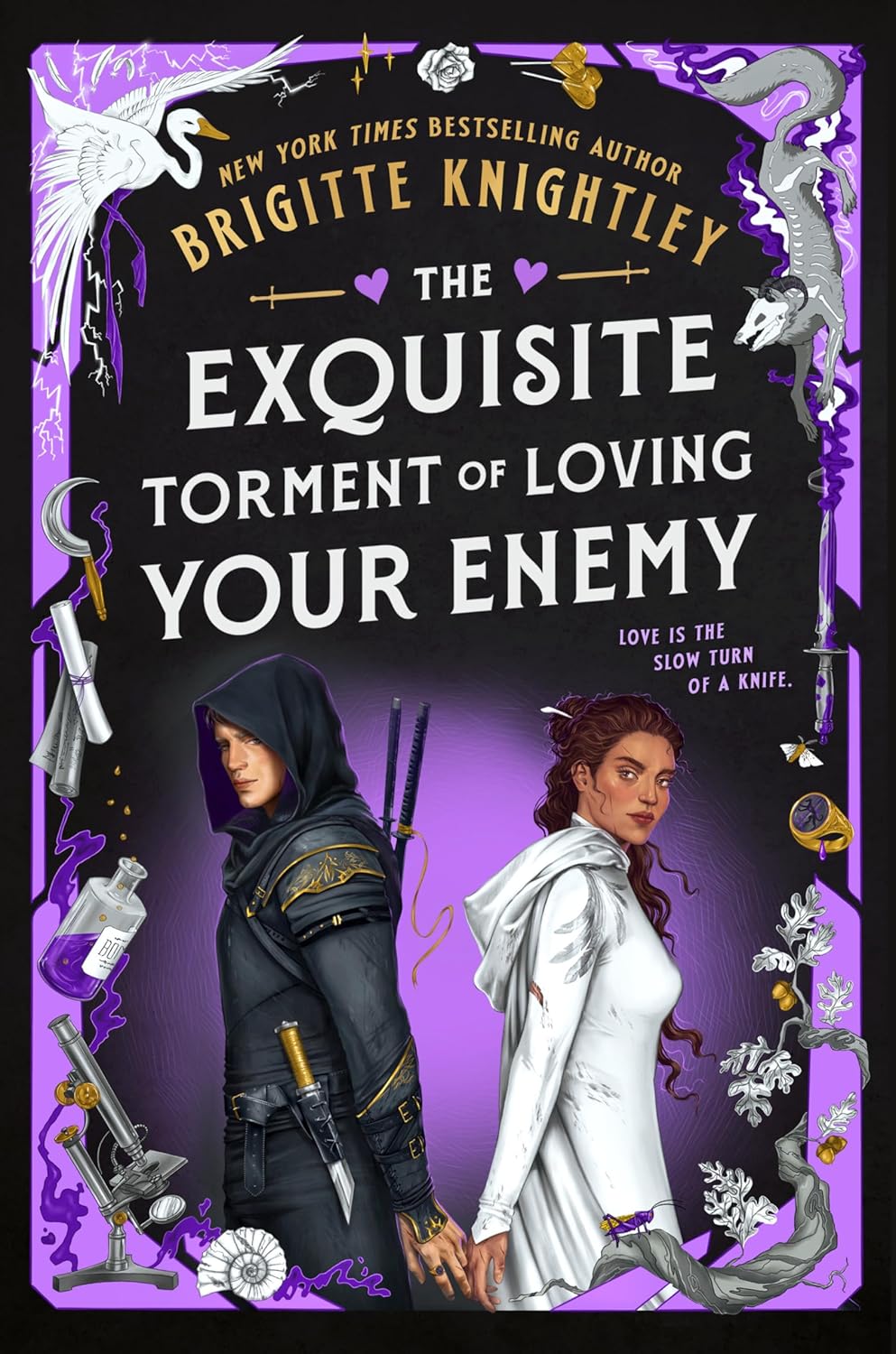Book titled 'The Exquisite Torment of Loving Your Enemy' by Brigitte Knightley on a white background