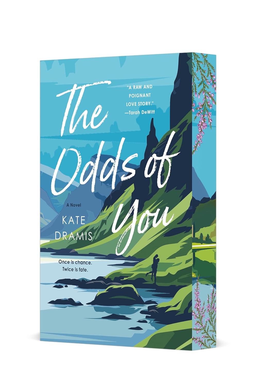 Book cover of 'The Odds of You' by Kate Dramis with a scenic design.