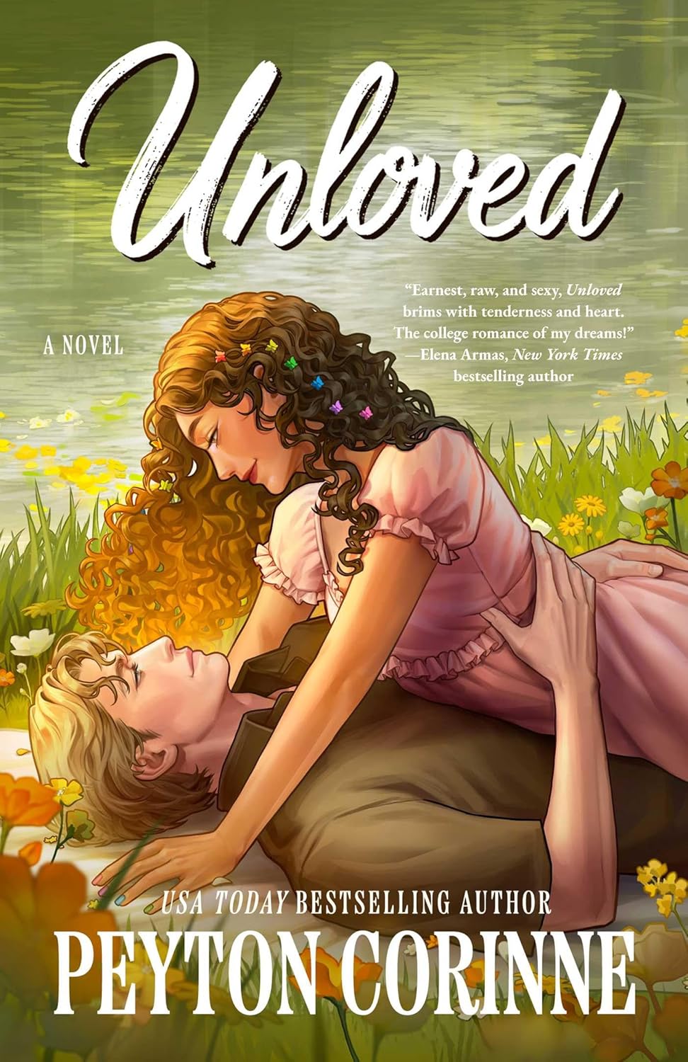 Book cover of 'Unloved' by Peyton Corinne with two women in a field.